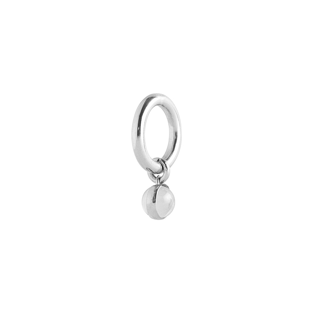 hana kim recycled silver Bold Drop Ring  set with a Swiss quartz crystal