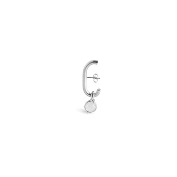 hana kim recycled silver Drop Earhugger set with a Swiss quartz crystal