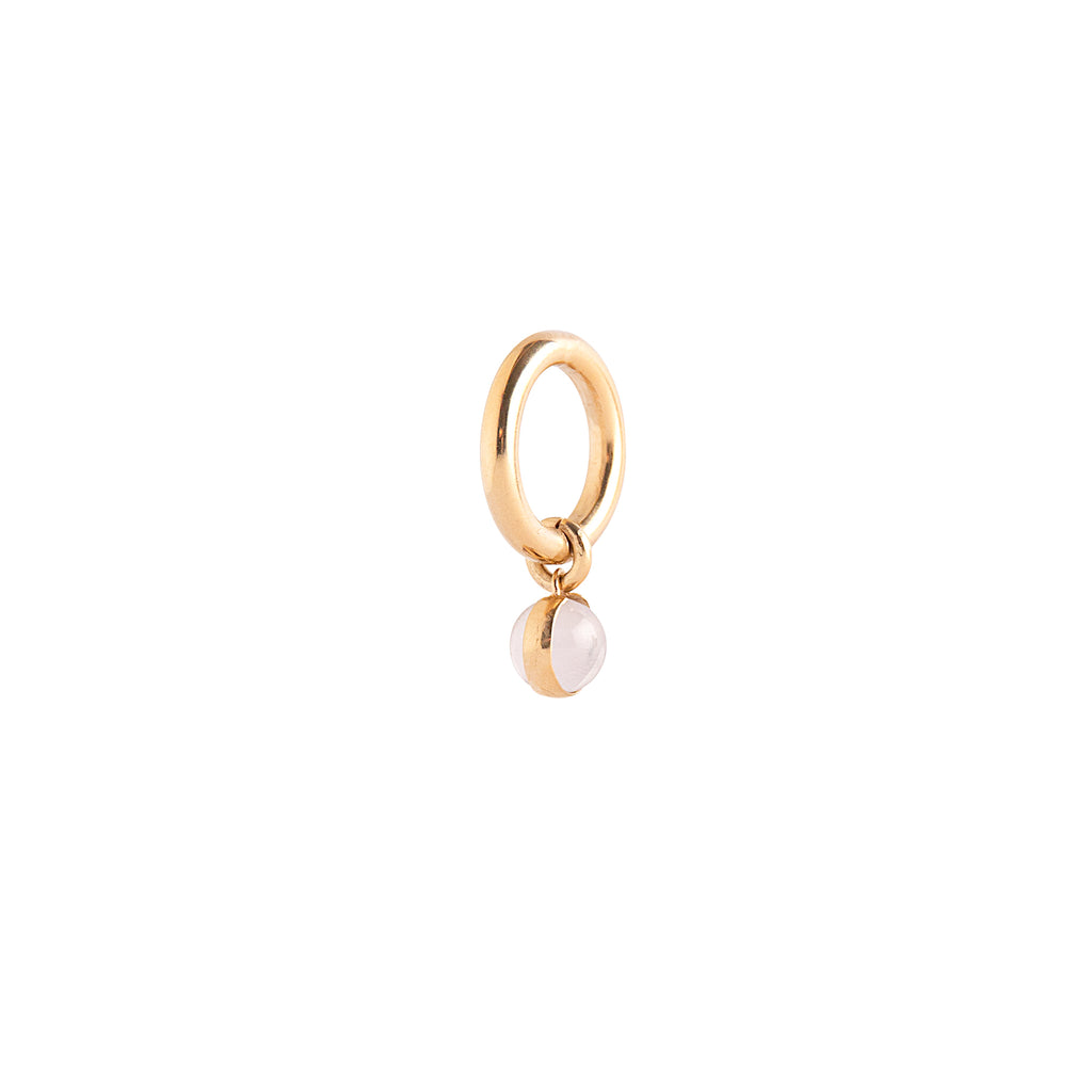 hana kim recycled silver Bold Drop Ring gold plated set with a Swiss quartz crystal