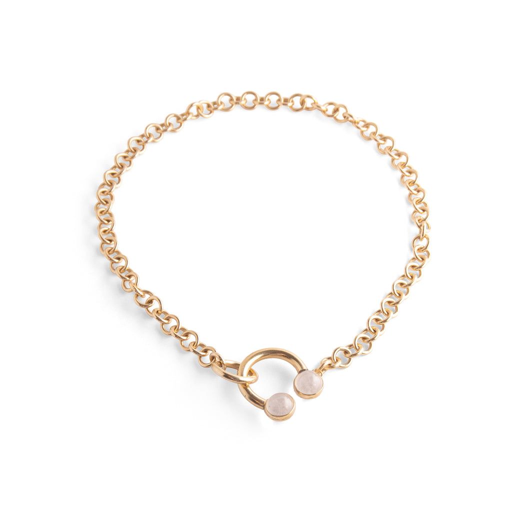 hana kim recycled silver Bubble Collier gold plated set with Swiss quartz crystals