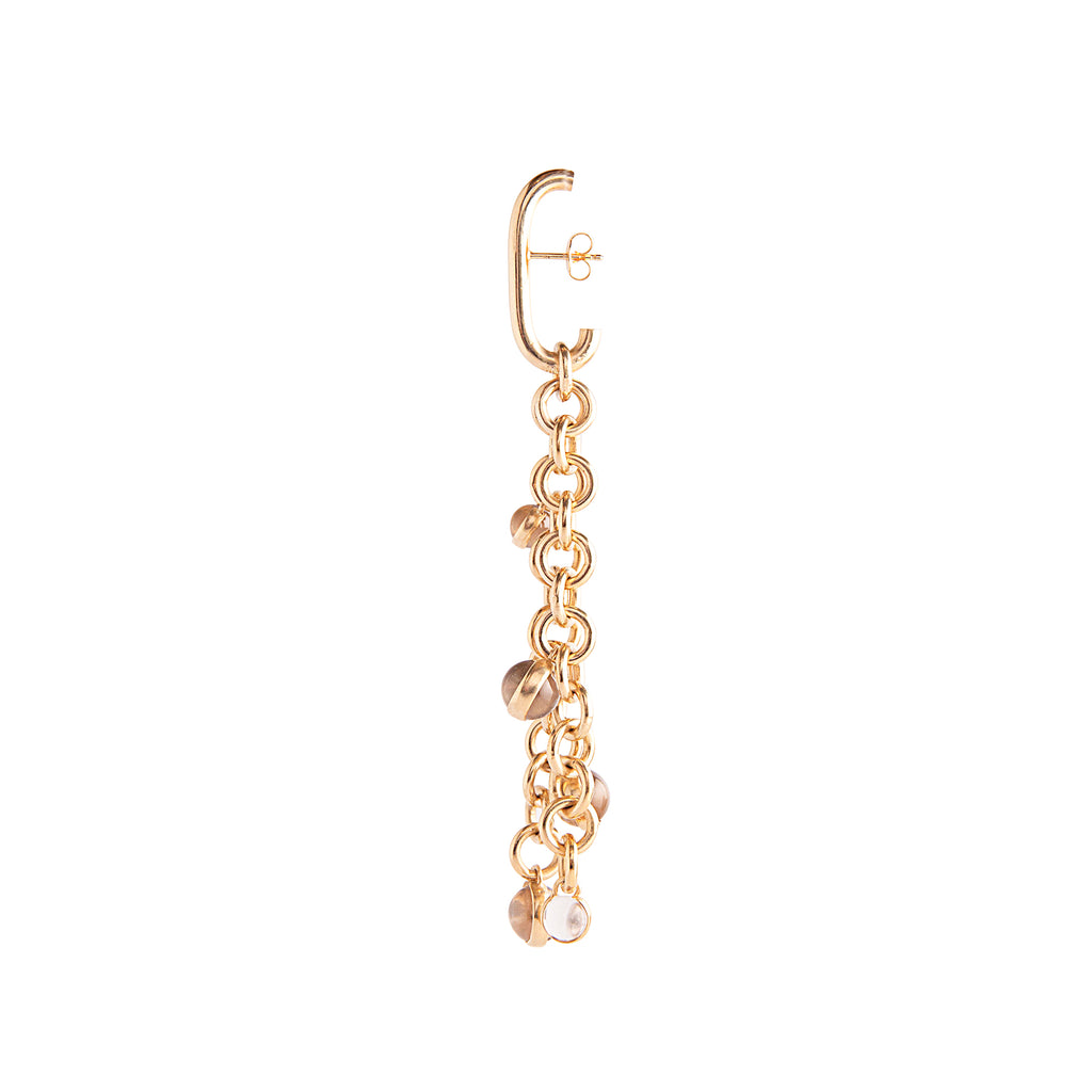 hana kim recycled silver Cascada Earring gold plated set with Swiss quartz crystals
