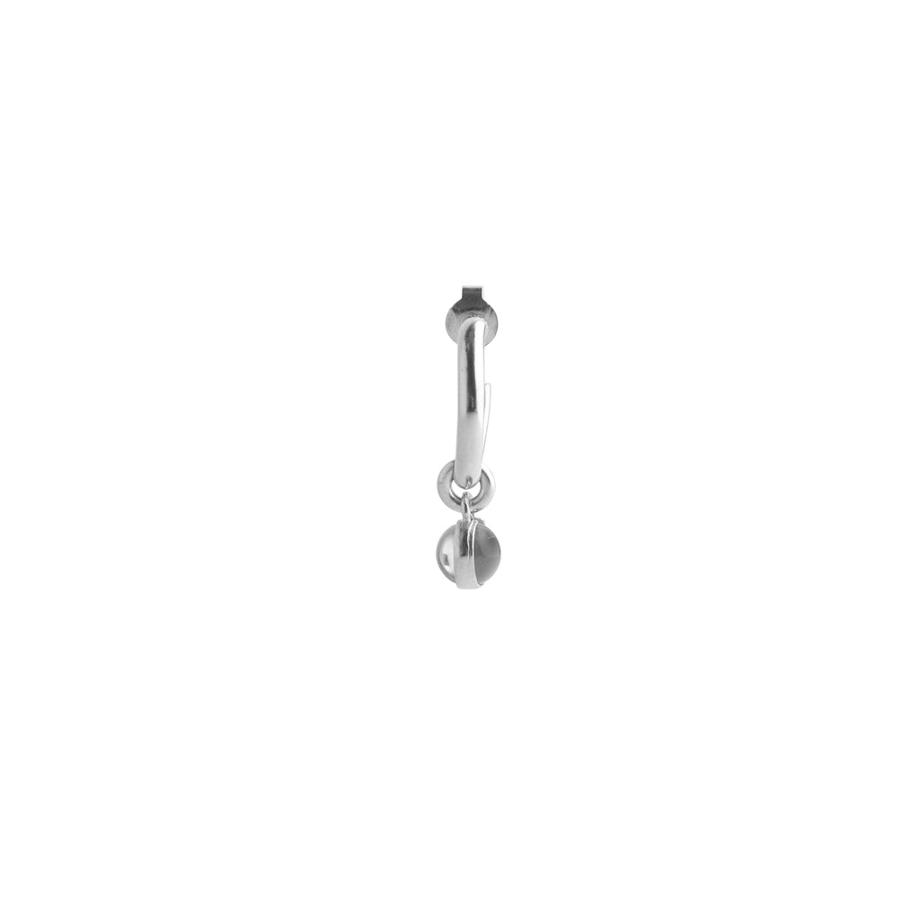 hana kim recycled silver Small Drop Earring set with a quartz crystal
