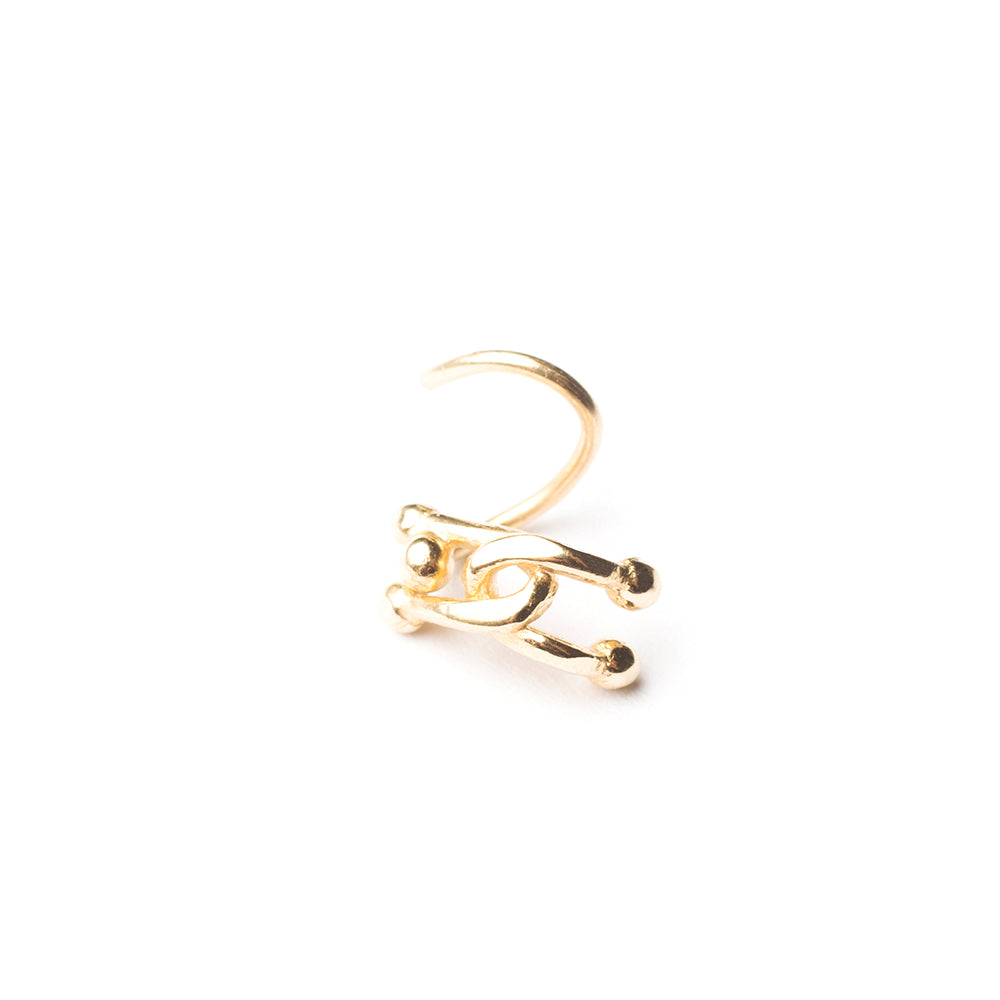 hana kim recycled silver Spiral Stud gold plated